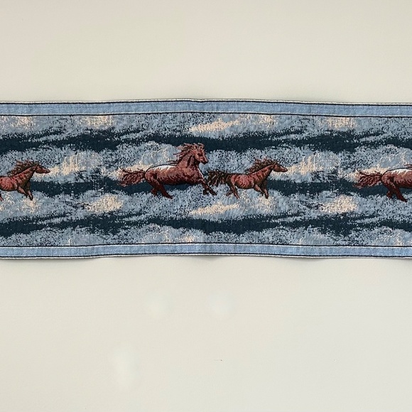 Vintage Running Horses Tapestry Table Runner 52" Long Western Table Topper - Picture 5 of 8